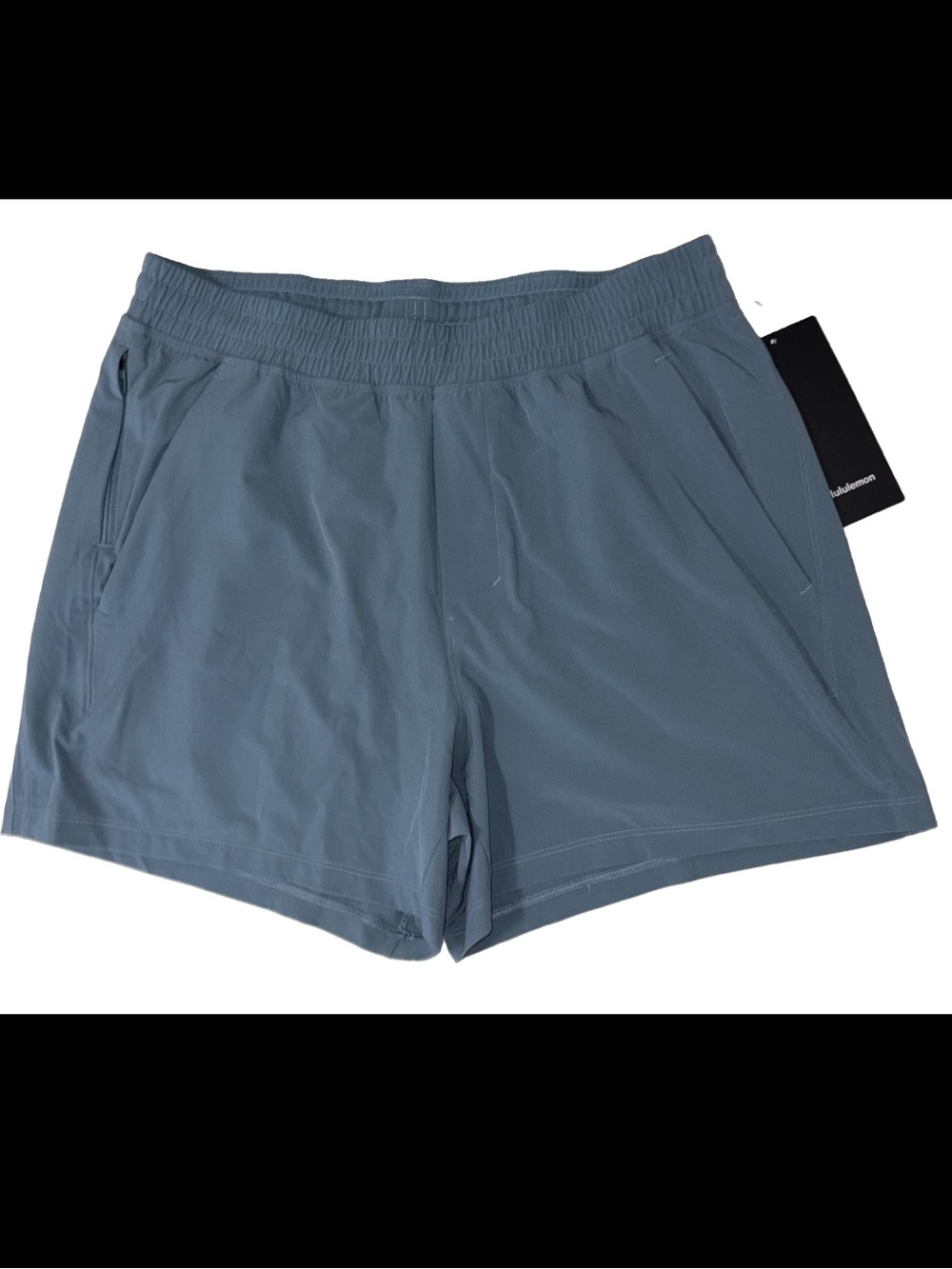 NWT LULULEMON MENS LARGE PACE BREAKER 5” LINER-LESS SHORT ZIP POCKET STEEL BLUE